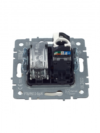 BRITE Розетка двойная TV+RJ45 кат.5E РТВ/РК12-БрЖ жемчуг IEK BR-AK20-1-K36