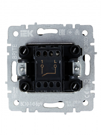 BRITE Выключатель одноклавишный 10А ВС10-1-0-БрЧ черный IEK BR-V10-0-10-K02