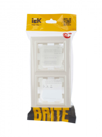 BRITE Рамка 2 поста IP44 РУ-2-БрЖ-44 жемчуг IEK BR-M22-44-K36