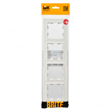 BR-M42-K01 BRITE Рамка 4 поста РУ-4-БрБ белый IEK 