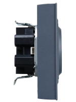 BRITE Розетка двойная с заземлением с защитными шторками 16А в сборе РСш12-3-БрМ маренго IEK BR-R24-16-K35-F