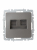 BRITE Розетка двойная RJ11+RJ45 кат.5E РК/Т12-БрС сталь IEK BR-KT20-O-1-K46