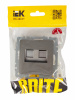 BRITE Розетка двойная RJ11+RJ45 кат.5E РК/Т12-БрС сталь IEK BR-KT20-O-1-K46