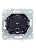 BRITE Розетка с заземлением с защитными шторками 16А РС14-1-0-БрС сталь IEK BR-R14-16-K46