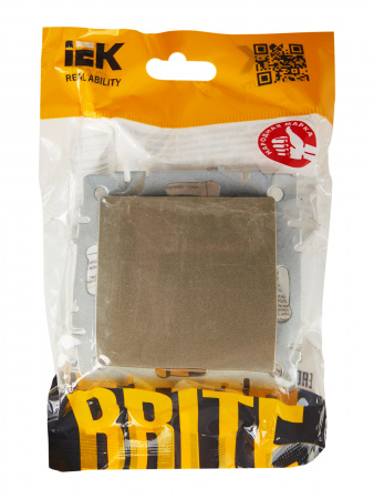 BRITE Выключатель одноклавишный проходной 10А ВС10-1-6-БрШ шампань IEK BR-V12-0-10-K37