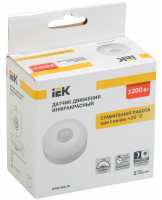 Датчик движения ДД 025 белый, 1200Вт, 360 гр.,6М,IP20,IEK LDD11-025-1200-001