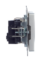 BRITE Розетка с заземлением без защитных шторок 16А РС11-1-0-БрА алюминий IEK BR-R11-16-K47