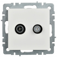 BRITE Розетка двойная TV+SAT РТВ/РСп12-БрБ белый IEK BR-AF20-O-K01