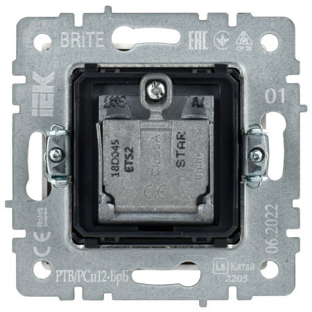 BRITE Розетка двойная TV+SAT РТВ/РСп12-БрБ белый IEK BR-AF20-O-K01