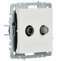 BRITE Розетка двойная TV+SAT РТВ/РСп12-БрБ белый IEK BR-AF20-O-K01