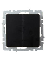 BRITE Выключатель двухклавишный проходной 10А ВС10-2-6-БрЧ черный IEK BR-V22-0-10-K02