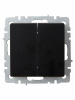 BRITE Выключатель двухклавишный проходной 10А ВС10-2-6-БрЧ черный IEK BR-V22-0-10-K02