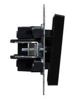 BRITE Выключатель двухклавишный проходной 10А ВС10-2-6-БрЧ черный IEK BR-V22-0-10-K02