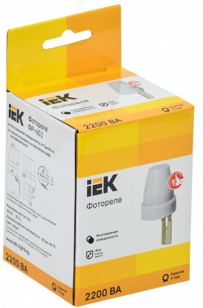 Фотореле ФР 601 серый, макс. нагрузка 2200 ВА IP44 IEK LFR20-601-2200-003