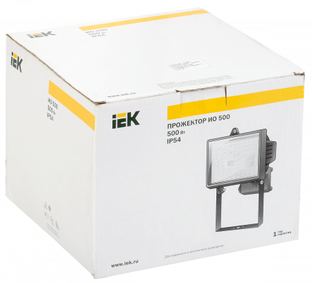 Прожектор ИО500 галогенный черный IP54 IEK LPI01-1-0500-K02