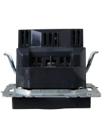 BRITE Розетка с заземлением с защитными шторками 16А с USB A+A 2.1А РЮш10-1-БрЧ черный IEK BR-R14-16-U21-D21-K02