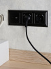 BRITE Розетка с заземлением с защитными шторками 16А с USB A+A 2.1А РЮш10-1-БрЧ черный IEK BR-R14-16-U21-D21-K02