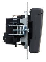 BRITE Розетка с заземлением с защитными шторками и крышкой 16А IP20 РСбш10-3-БрГ графит IEK BR-R16-16-K53