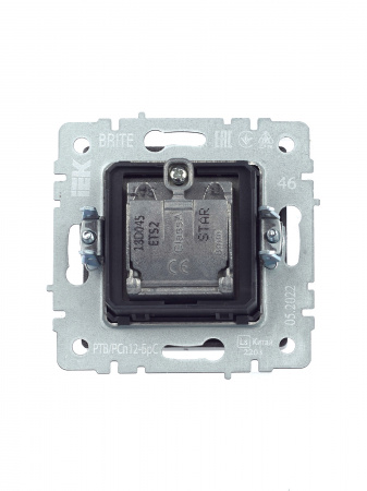 BRITE Розетка двойная TV+SAT РТВ/РСп12-БрС сталь IEK BR-AF20-O-K46