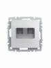 BRITE Розетка двойная RJ11+RJ45 кат.5E РК/Т12-БрА алюминий IEK BR-KT20-O-1-K47