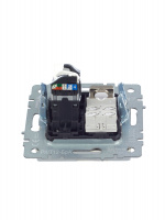 BRITE Розетка двойная RJ11+RJ45 кат.5E РК/Т12-БрА алюминий IEK BR-KT20-O-1-K47