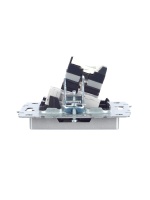 BRITE Розетка двойная RJ11+RJ45 кат.5E РК/Т12-БрА алюминий IEK BR-KT20-O-1-K47
