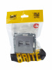 BRITE Розетка двойная RJ11+RJ45 кат.5E РК/Т12-БрА алюминий IEK BR-KT20-O-1-K47