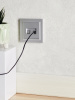 BRITE Розетка двойная RJ11+RJ45 кат.5E РК/Т12-БрА алюминий IEK BR-KT20-O-1-K47
