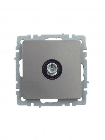 BRITE Розетка TV проходная РТВ10-0-БрС сталь IEK BR-A10-P-K46