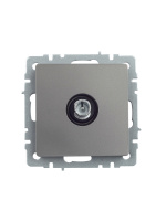 BRITE Розетка TV проходная РТВ10-0-БрС сталь IEK BR-A10-P-K46