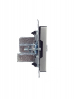 BRITE Розетка TV проходная РТВ10-0-БрС сталь IEK BR-A10-P-K46