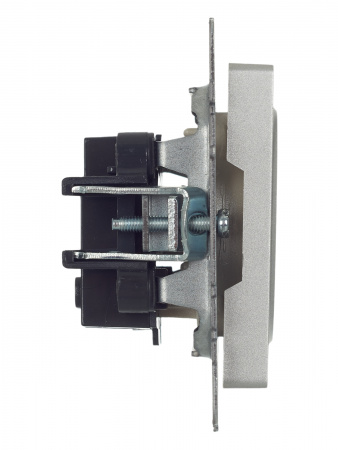 BRITE Розетка без заземления без защитных шторок 10А РС10-1-0-БрА алюминий IEK BR-R10-10-K47