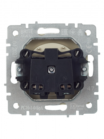 BRITE Розетка без заземления без защитных шторок 10А РС10-1-0-БрА алюминий IEK BR-R10-10-K47