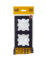 BRITE Рамка 2 поста РУ-2-БрЧ черный IEK BR-M22-K02