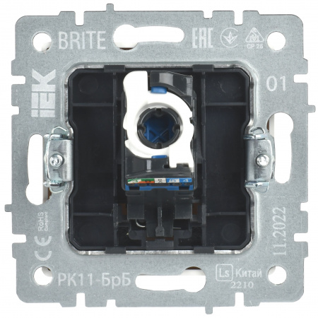 BRITE Розетка компьютерная RJ45 кат.6 РК11-БрБ белый IEK BR-K10-2-K01