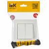 BRITE Выключатель двухклавишный 10А в сборе ВСР10-2-0-БрБ белый IEK BR-V20-0-10-K01-F