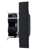 BRITE Розетка двойная с заземлением без защитных шторок 16А в сборе РС12-3-БрГ графит IEK BR-R21-16-K53-F