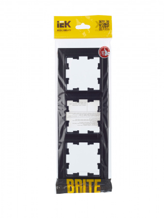 BRITE Рамка 3 поста РУ-3-БрЧ черный IEK BR-M32-K02