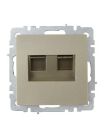 BRITE Розетка двойная RJ11+RJ45 кат.5E РК/Т12-БрШ шампань IEK BR-KT20-O-1-K37