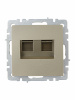 BRITE Розетка двойная RJ11+RJ45 кат.5E РК/Т12-БрШ шампань IEK BR-KT20-O-1-K37