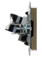 BRITE Розетка двойная RJ11+RJ45 кат.5E РК/Т12-БрШ шампань IEK BR-KT20-O-1-K37