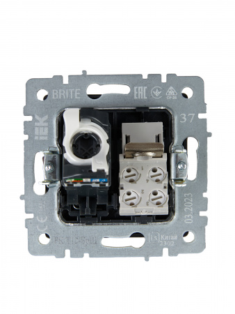 BRITE Розетка двойная RJ11+RJ45 кат.5E РК/Т12-БрШ шампань IEK BR-KT20-O-1-K37