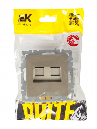 BRITE Розетка двойная RJ11+RJ45 кат.5E РК/Т12-БрШ шампань IEK BR-KT20-O-1-K37