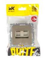 BRITE Розетка двойная RJ11+RJ45 кат.5E РК/Т12-БрШ шампань IEK BR-KT20-O-1-K37