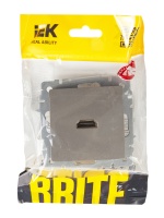 BRITE Розетка HDMI РHDMI-0-БрС сталь IEK BR-H10-K46