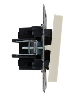 BRITE Выключатель двухклавишный с индикацией 10А ВС10-2-1-БрКр бежевый IEK BR-V20-1-10-K10