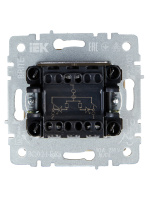 BRITE Выключатель двухклавишный с индикацией 10А ВС10-2-1-БрКр бежевый IEK BR-V20-1-10-K10