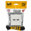 BRITE Розетка USB A+A 5В 3.1А РЮ10-1-БрБ белый IEK BR-U21-D31-K01