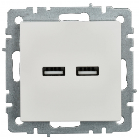 BRITE Розетка USB A+A 5В 3.1А РЮ10-1-БрБ белый IEK BR-U21-D31-K01