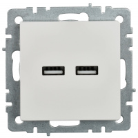 BRITE Розетка USB A+A 5В 3.1А РЮ10-1-БрБ белый IEK BR-U21-D31-K01